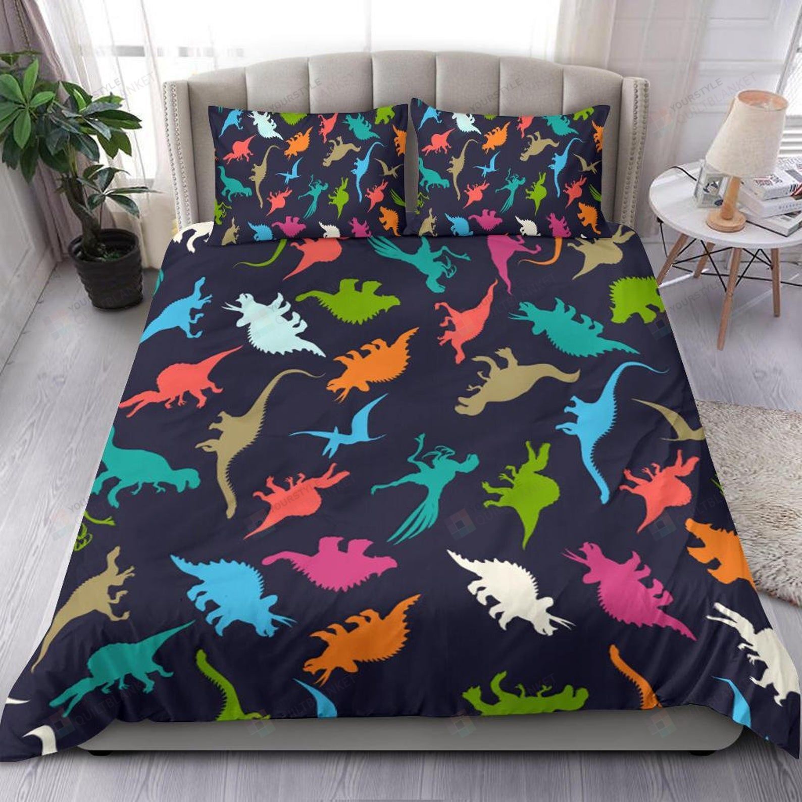 Multicolor Dinosaurs Pattern Bed Sheets Duvet Cover Bedding Sets