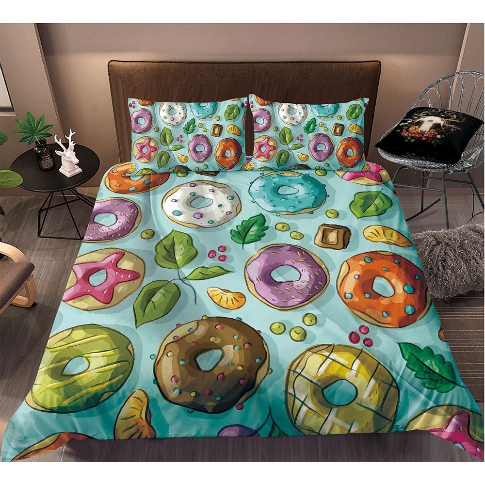 Donuts Bedding Set Bed Sheets Spread Comforter Duvet Cover Bedding Sets