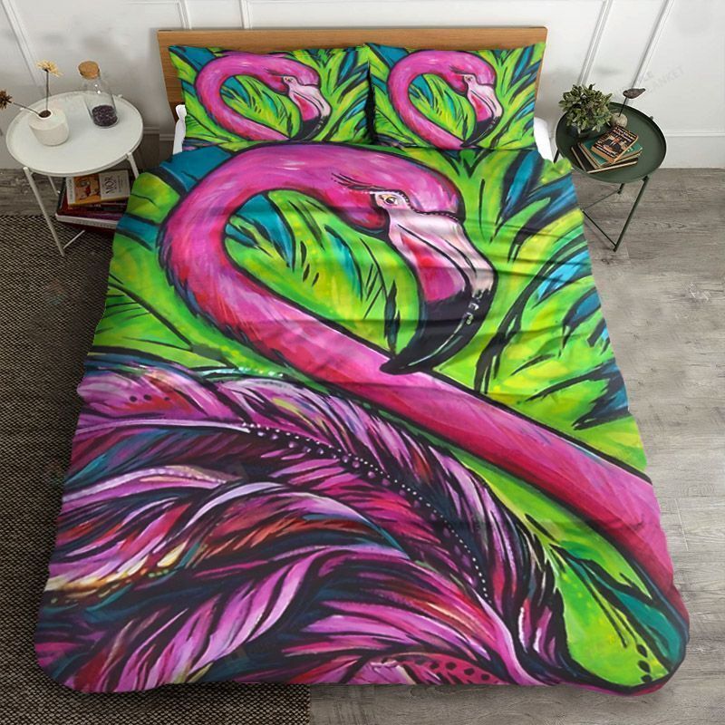 Flamingo Cotton Bed Sheets Spread Comforter Duvet Cover Bedding Sets