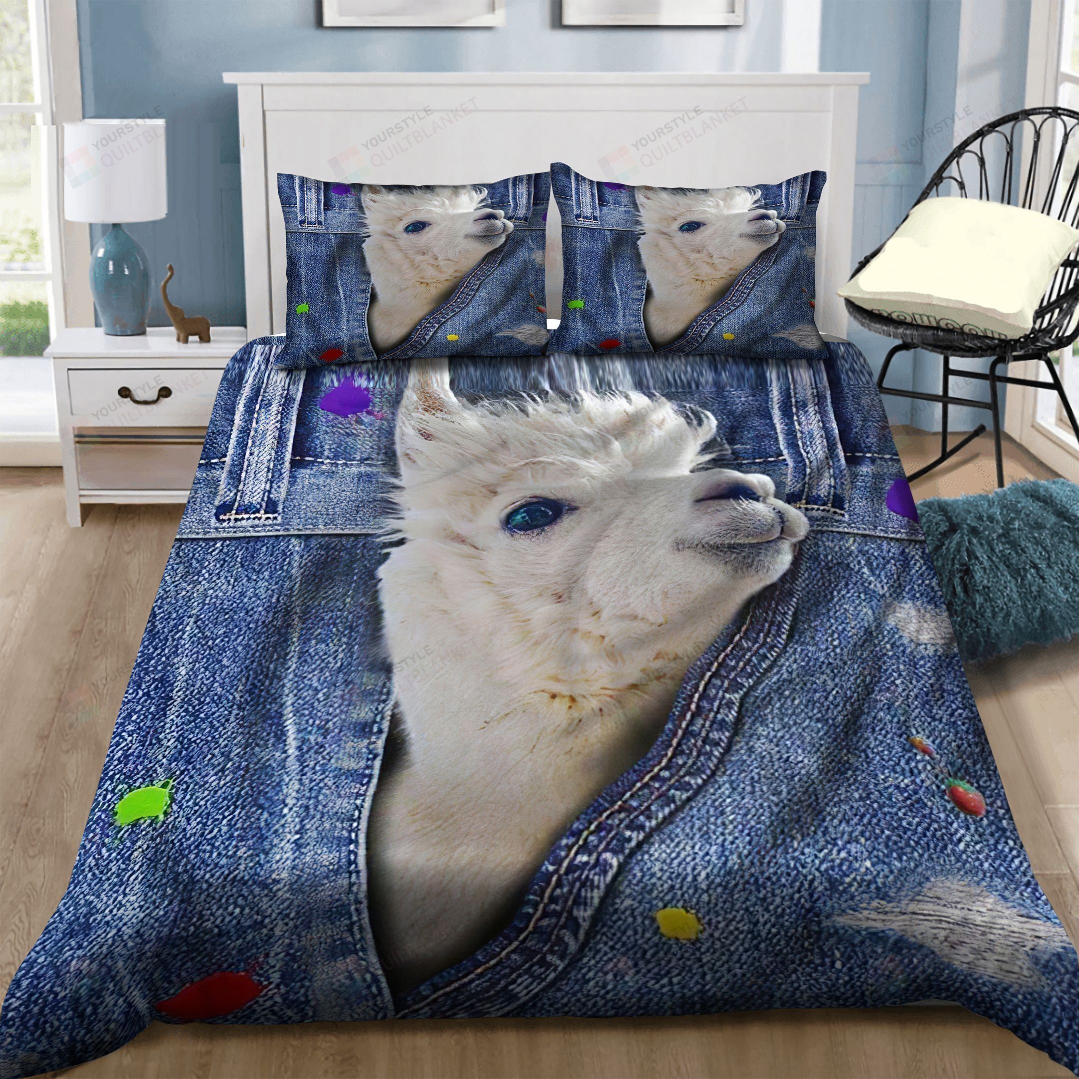 Llama Cotton Bed Sheets Spread Comforter Duvet Cover Bedding Sets