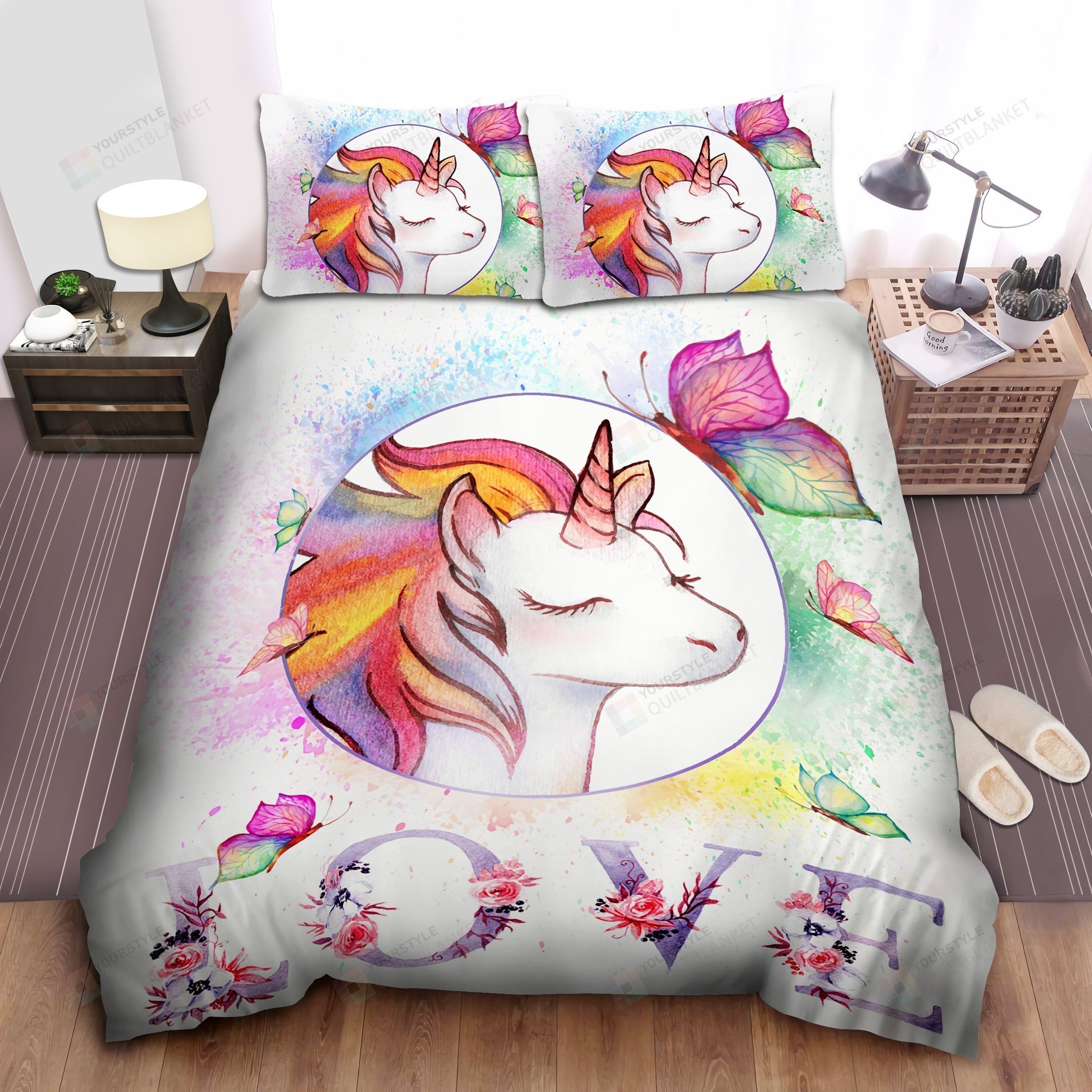 Love & Unicorn Duvet Cover Bedding Set