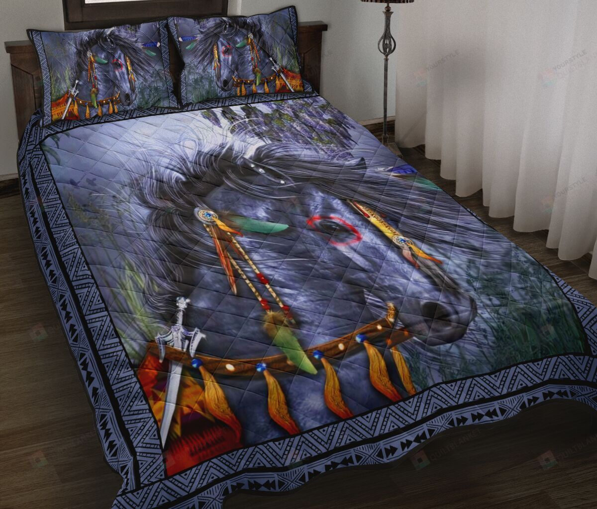 Horse - Tribal Knight Quilt Bedding Set