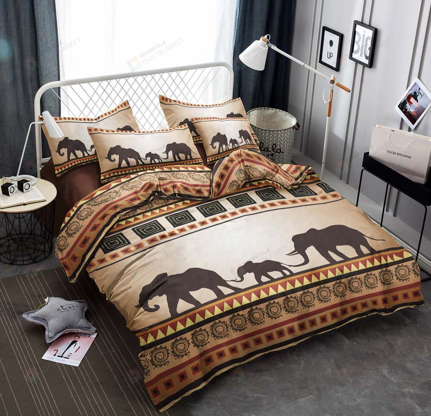 Elephant Cotton Bed Sheets Spread Comforter Duvet Cover Bedding Sets