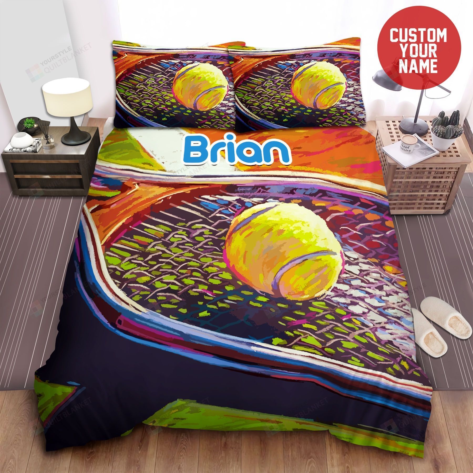 Tennis Art Custom Name Duvet Cover Bedding Set