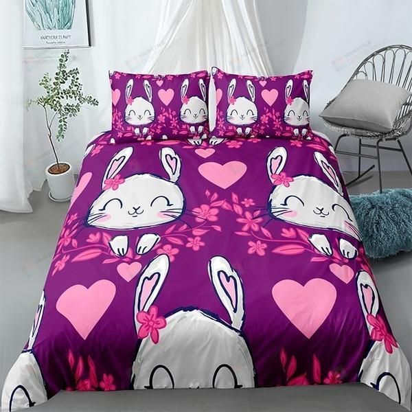 Rabbit Cotton Bed Sheets Spread Comforter Duvet Cover Bedding Sets