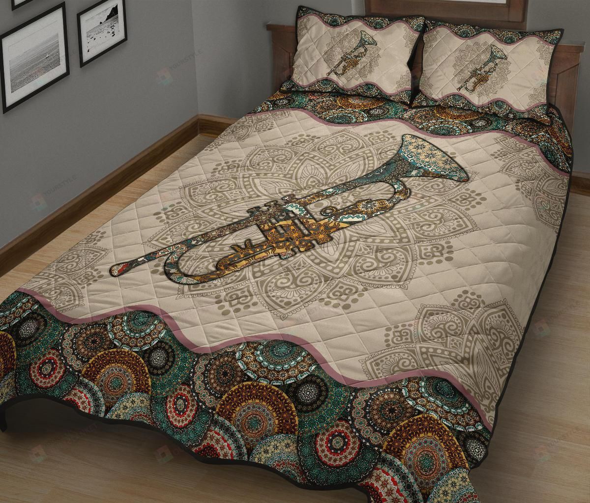 Trumpet Mandala Pattern Quilt Bedding Set Bed Sheets Spread Comforter Duvet Cover Bedding Sets