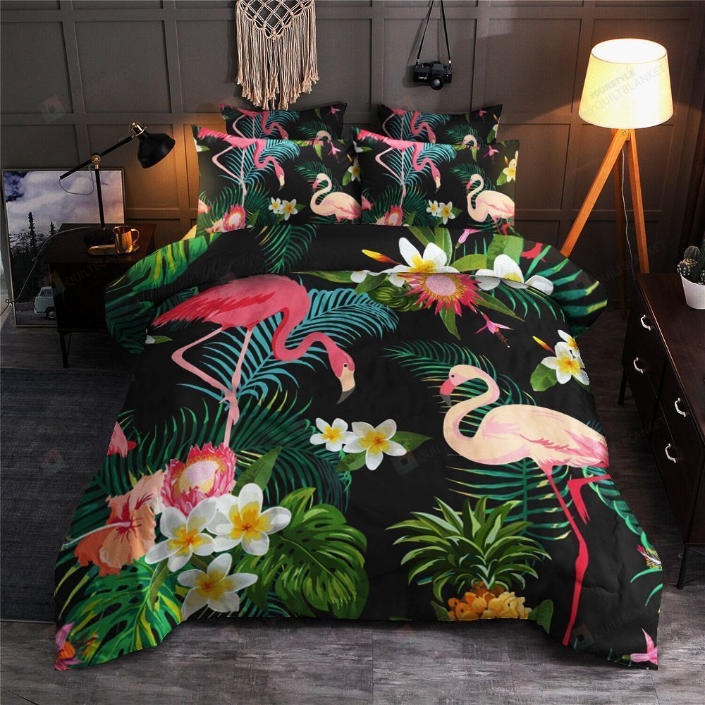 Flamingo Cotton Bed Sheets Spread Comforter Duvet Cover Bedding Sets