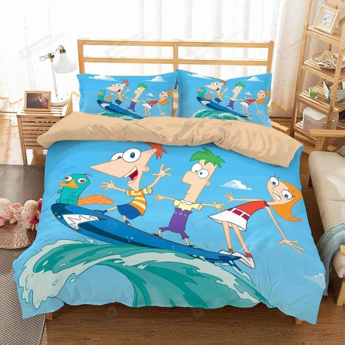 3d Phineas And Ferb Duvet Cover Bedding Set