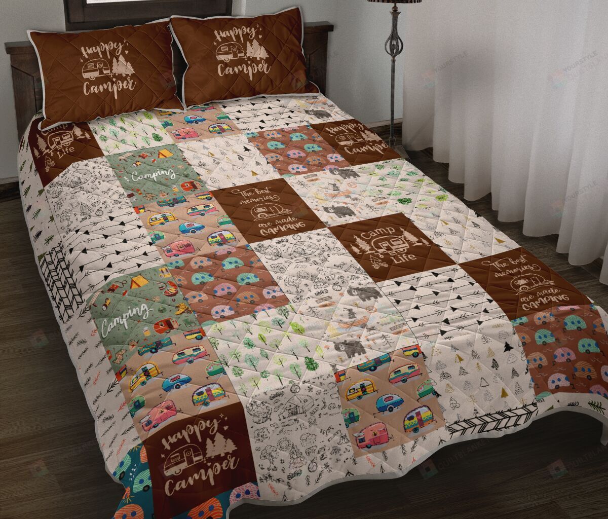 Camping Happy Camper Quilt Bedding Set