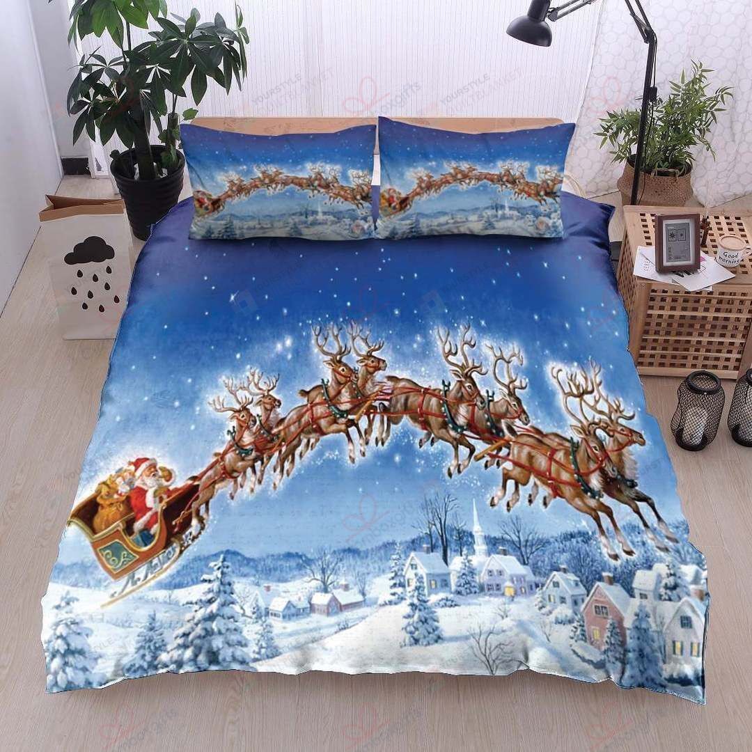 Christmas Reindeer Bedding Set Bed Sheets Spread Comforter Duvet Cover Bedding Sets