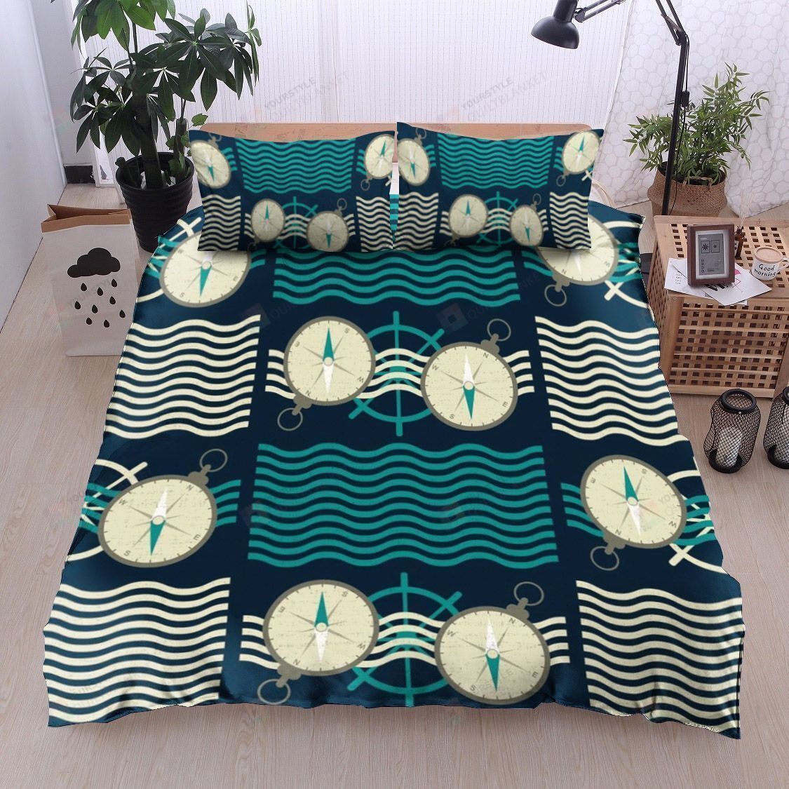 Nautical Cotton Bed Sheets Spread Comforter Duvet Cover Bedding Sets