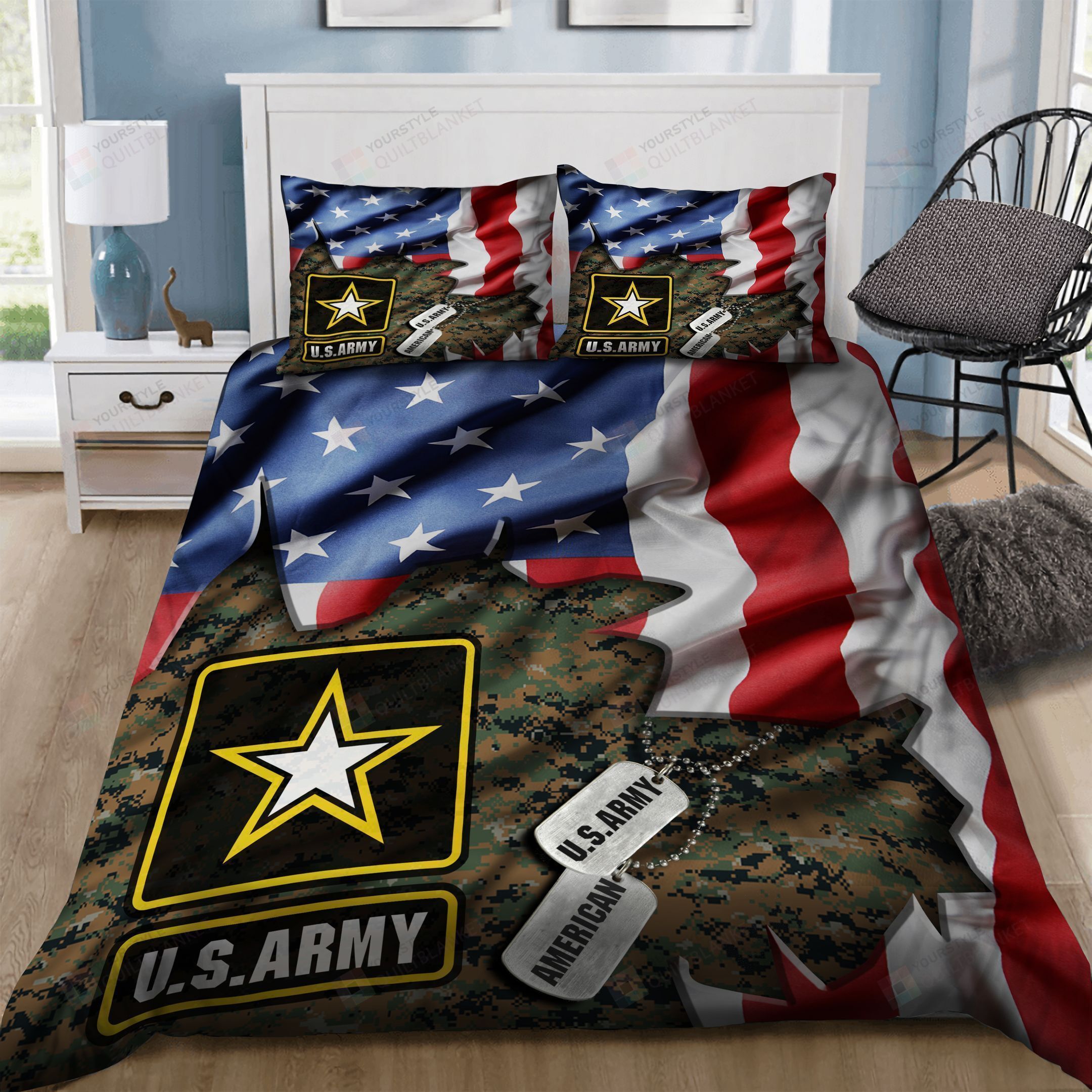 U.S. Army Bedding Set  Bed Sheets Spread Comforter Duvet Cover Bedding Sets