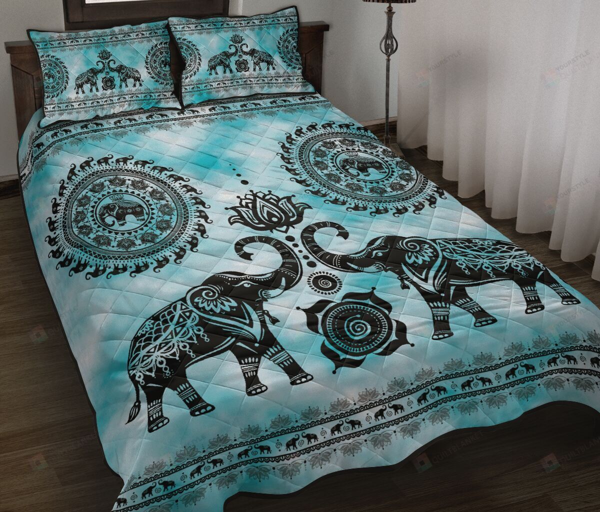 Elephant Mandala Quilt Bedding Set