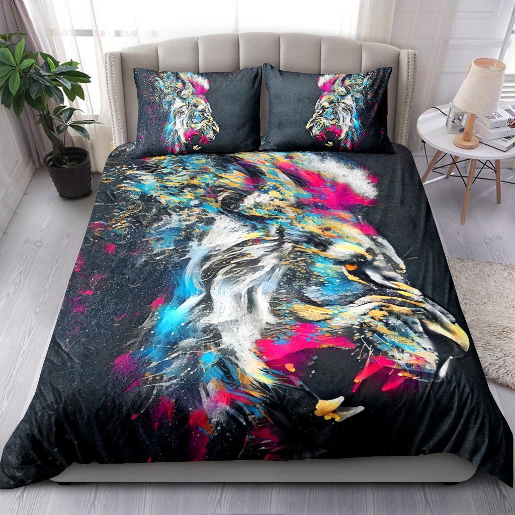 Colorful Lion Bedding Set Cotton Bed Sheets Spread Comforter Duvet Cover Bedding Sets