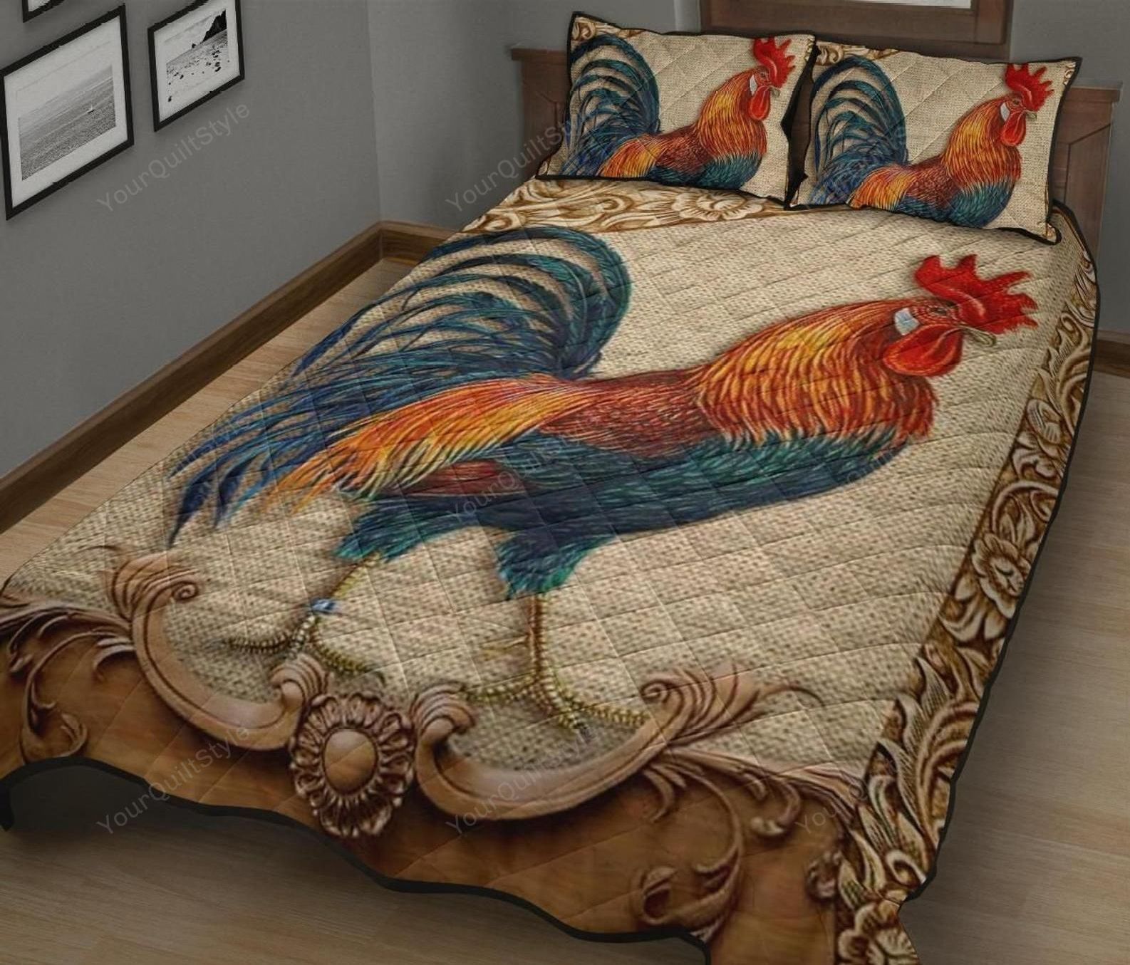 Rooster Quilt Bedding Set Cotton Bed Sheets Spread Comforter Duvet Cover Bedding Sets