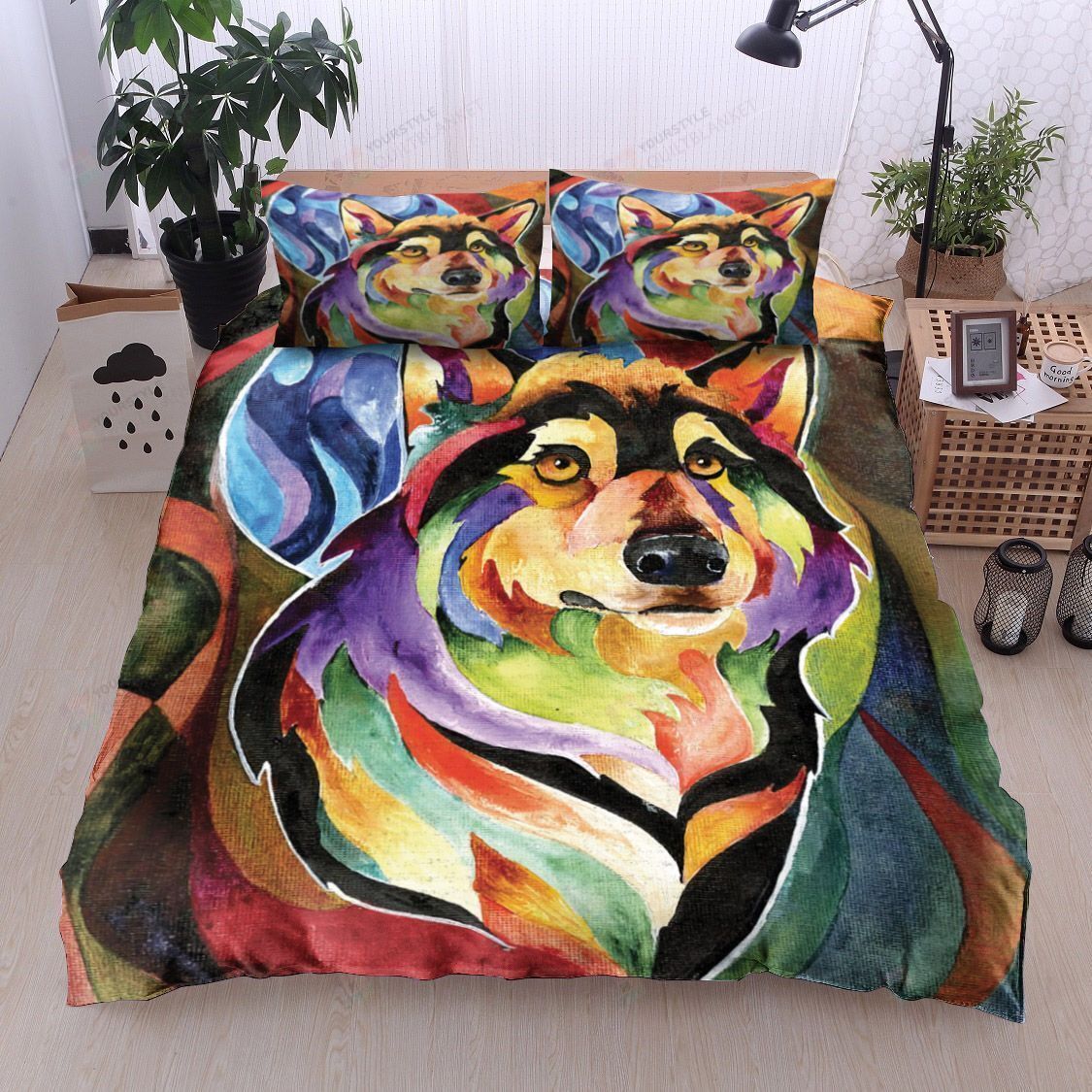 Wolf Cotton Bed Sheets Spread Comforter Duvet Cover Bedding Sets