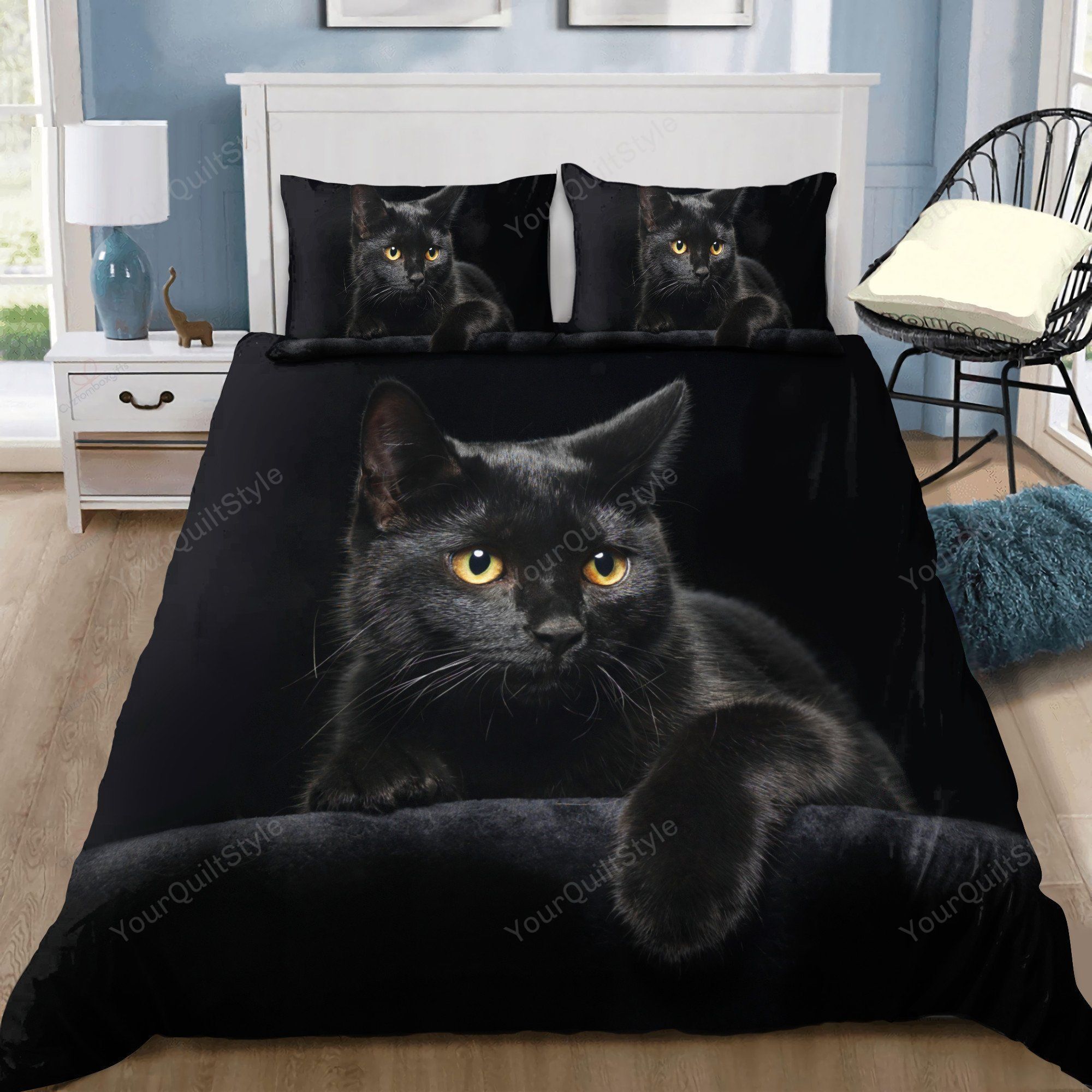 Black Cat Bedding Set Bed Sheets Duvet Cover Bedding Sets