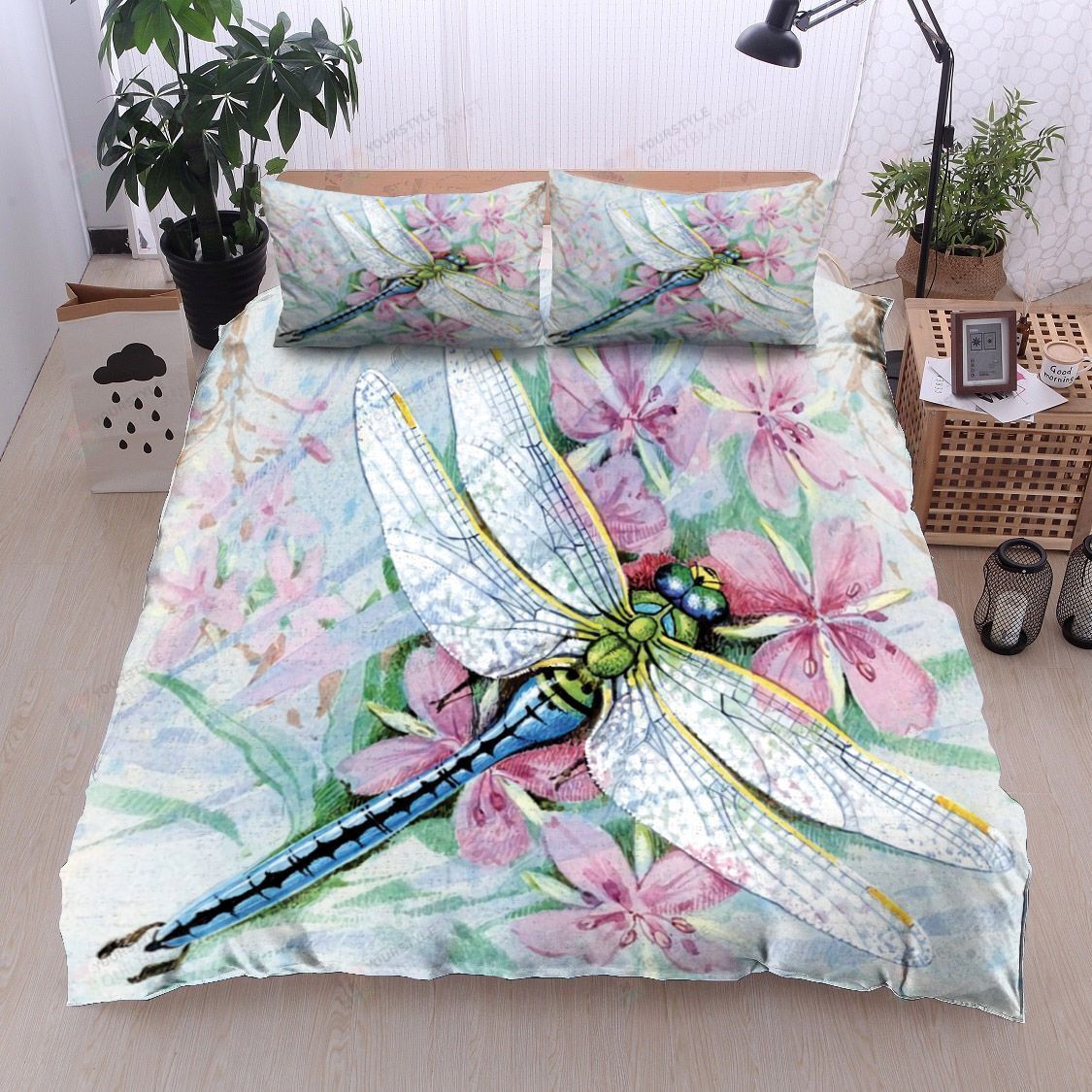 Dragonfly Cotton Bed Sheets Spread Comforter Duvet Cover Bedding Sets
