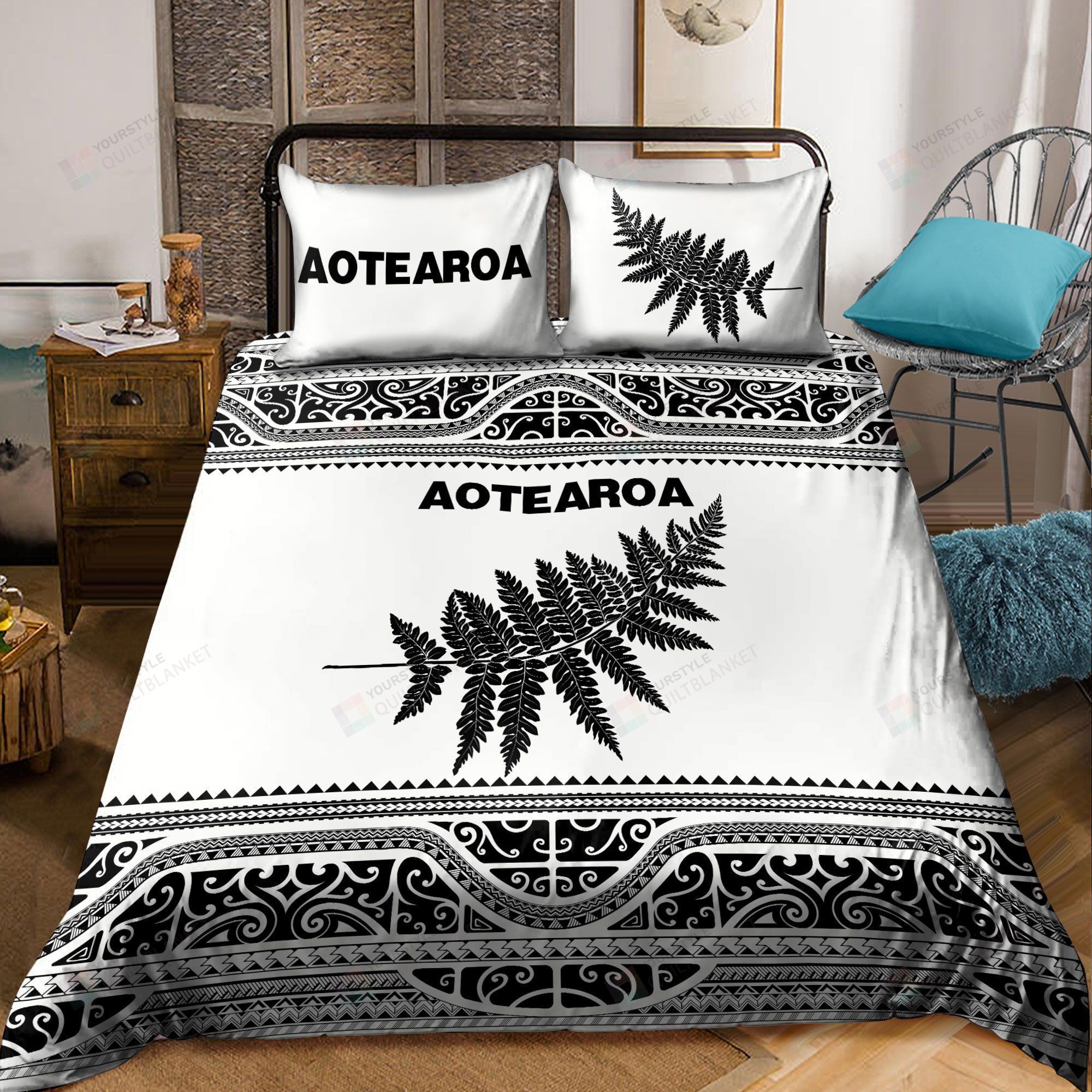 New Zealand Aotearoa Silver Fern Bedding Set Cotton Bed Sheets Spread Comforter Duvet Cover Bedding Sets