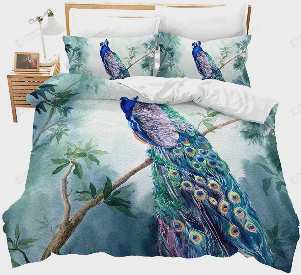 Peacock Bed Sheets Spread Comforter Duvet Cover Bedding Sets