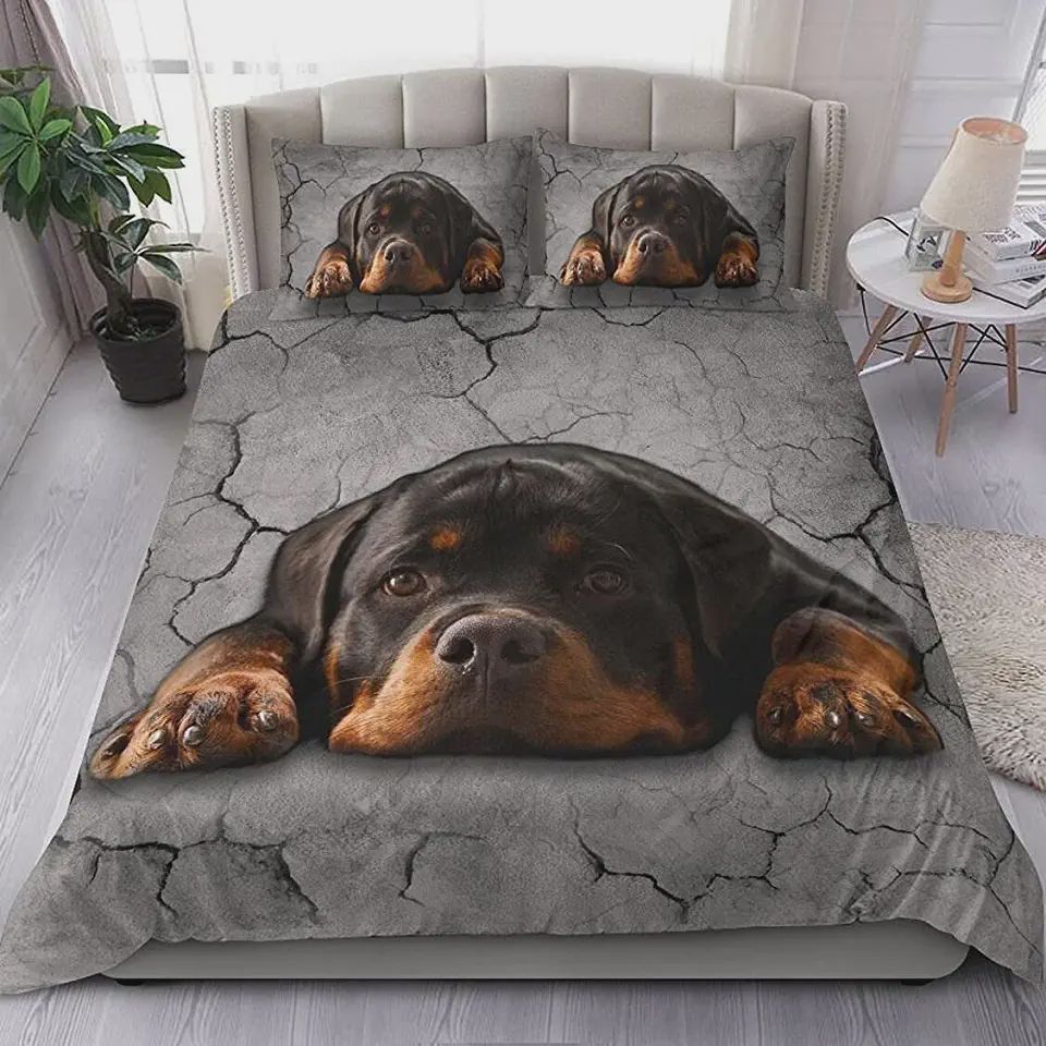 Rottweiler Bedding Set Bed Sheets Spread Comforter Duvet Cover Bedding Sets