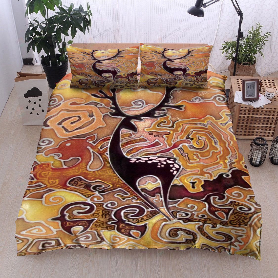 Deer Cotton Bed Sheets Spread Comforter Duvet Cover Bedding Sets