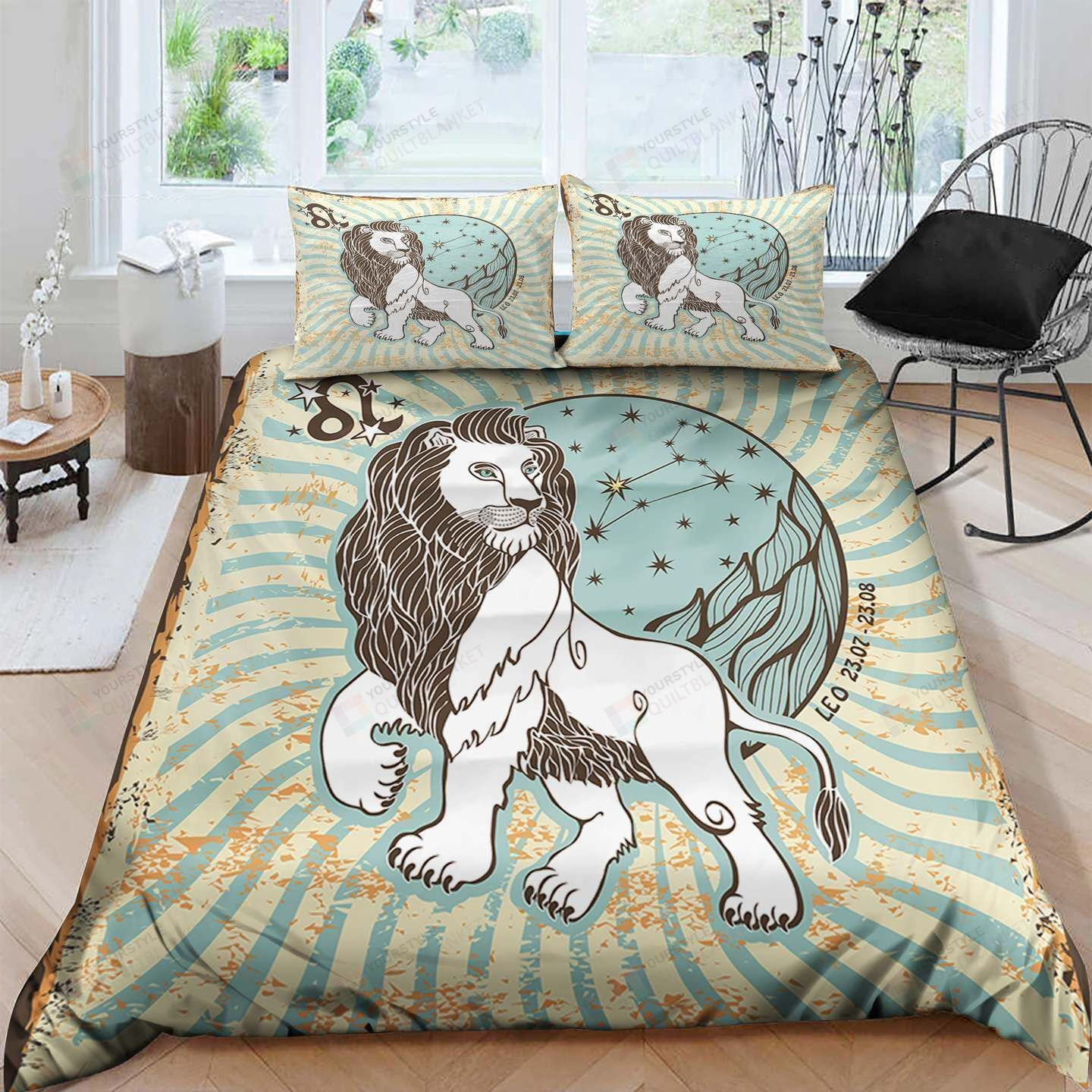 Leo Cotton Bed Sheets Spread Comforter Duvet Cover Bedding Sets