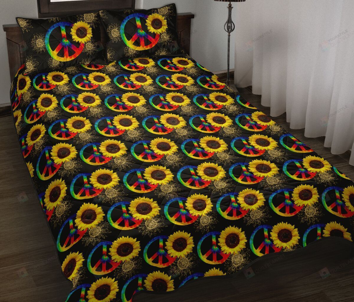 Hippie Sunflower Quilt Bed Set Bedding Set