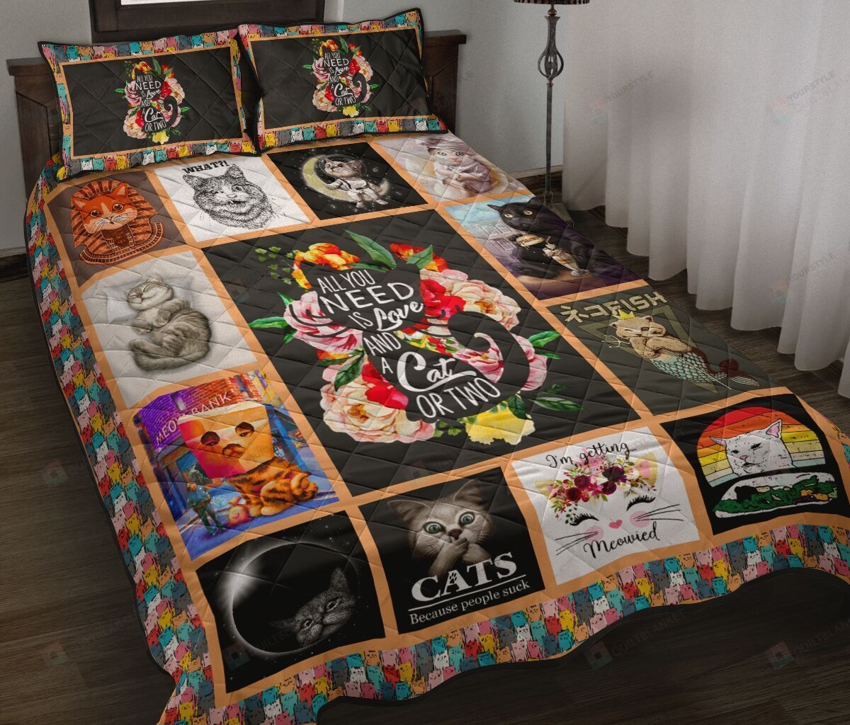 Cat Quilt Bedding Set