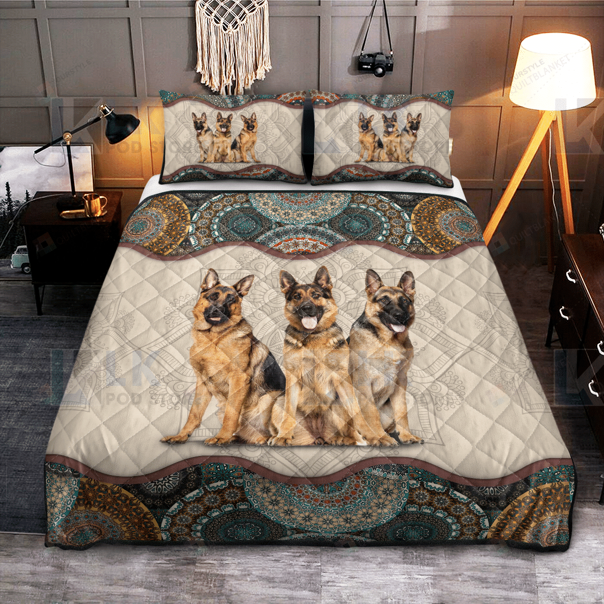 German Shepherd Quilt Bedding Set