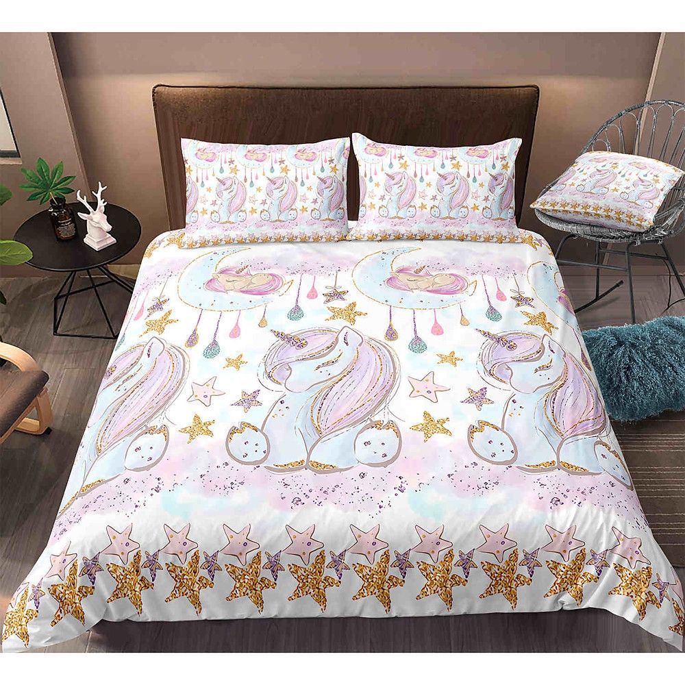 Cartoon Unicorn Bedding Set Cotton Bed Sheets Spread Comforter Duvet Cover Bedding Sets