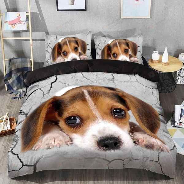 Beagle Cotton Bed Sheets Spread Comforter Duvet Cover Bedding Sets