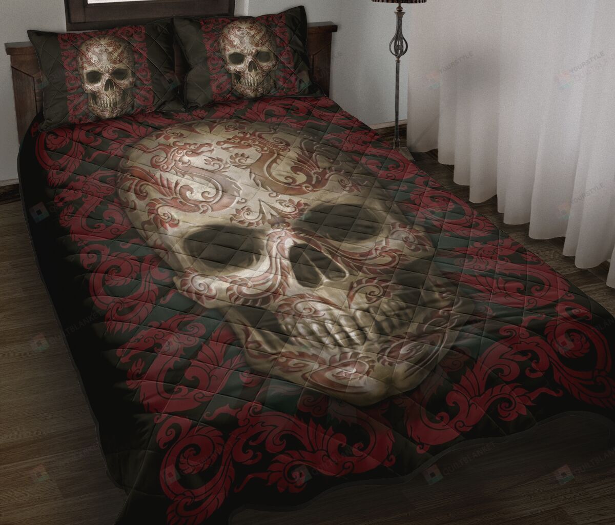 Skull Quilt Bed Set Bedding Set