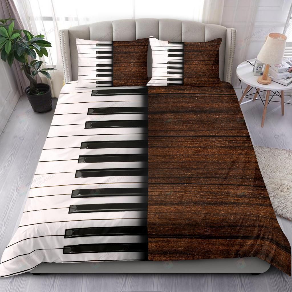 Wood Piano Keys Duvet Cover Bedding Set