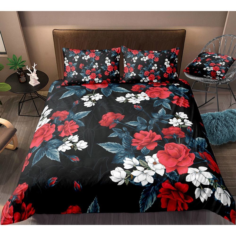 Flower Bedding Set Bed Sheets Spread Comforter Duvet Cover Bedding Sets