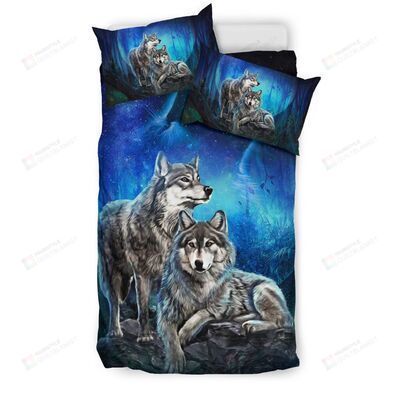 Wolf Cotton Bed Sheets Spread Comforter Duvet Cover Bedding Sets