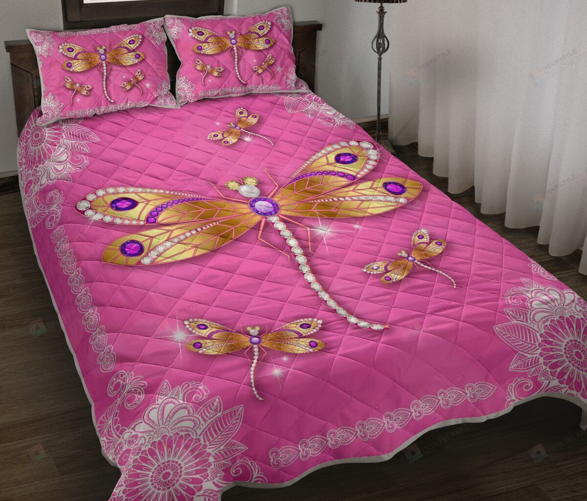 Dragonfly Pearl Quilt Bedding Set