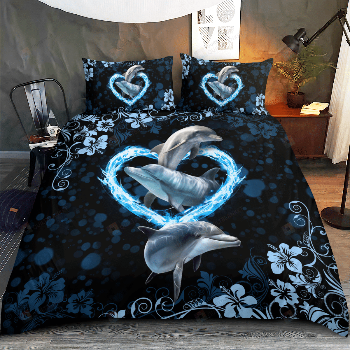 Love Dolphin Duvet Cover Bedding Set