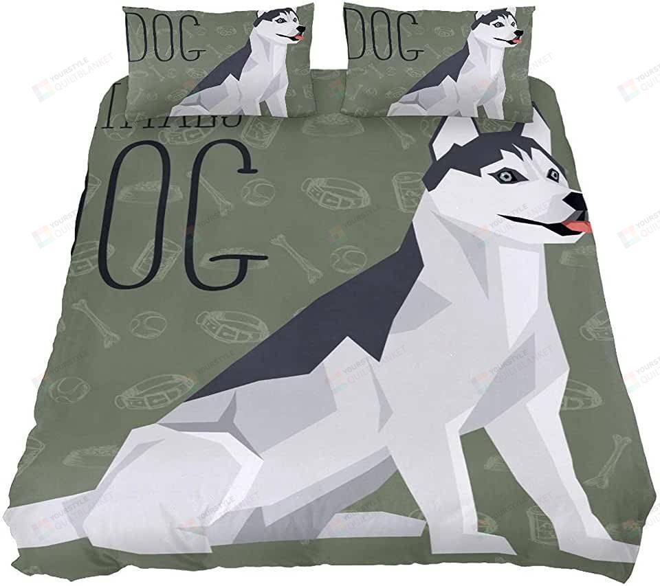 Husky Dog Pattern Bedding Sets Bed Sheets Spread Comforter Duvet Cover Bedding Sets