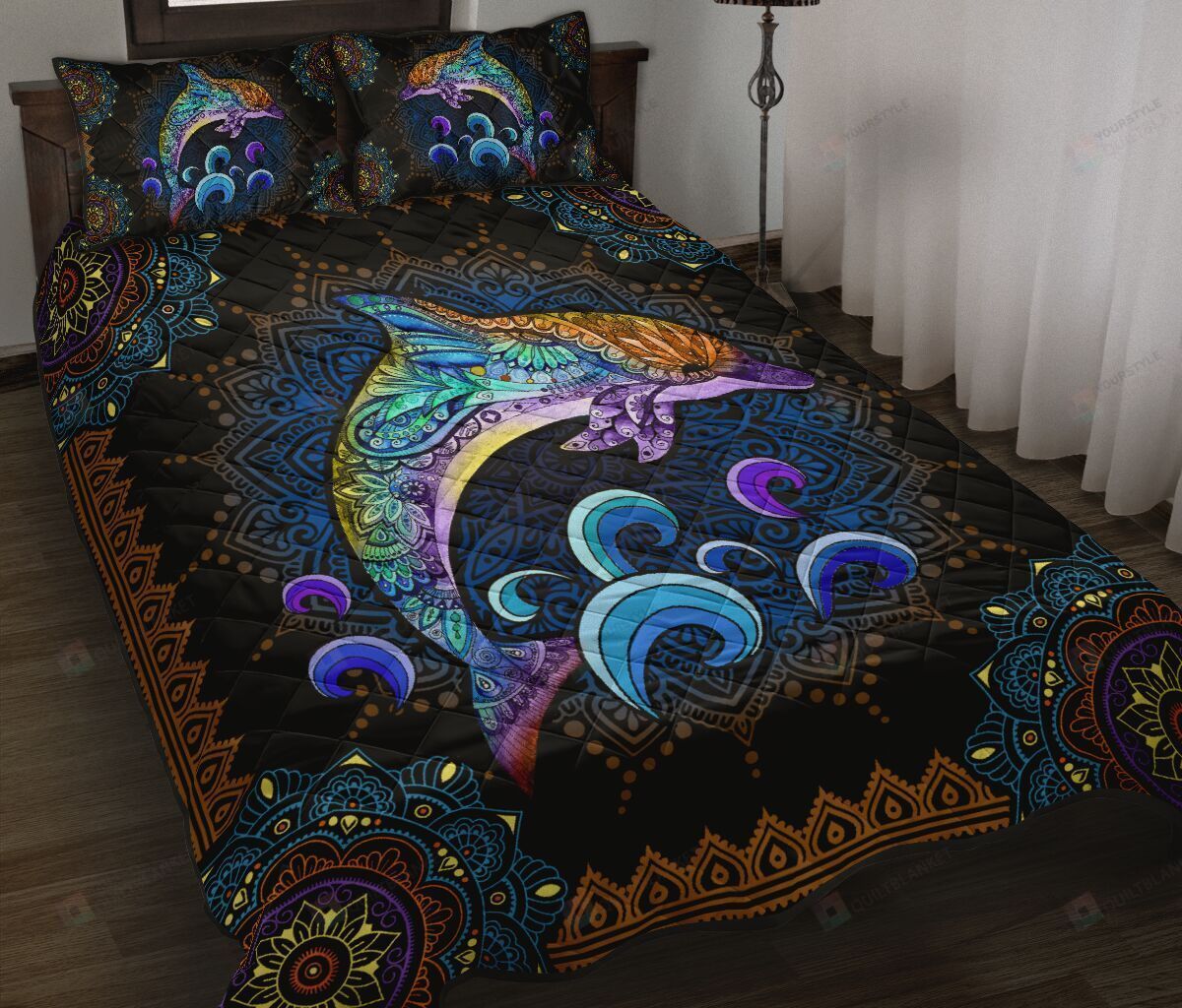 Dolphin - Mandala Quilt Bedding Set