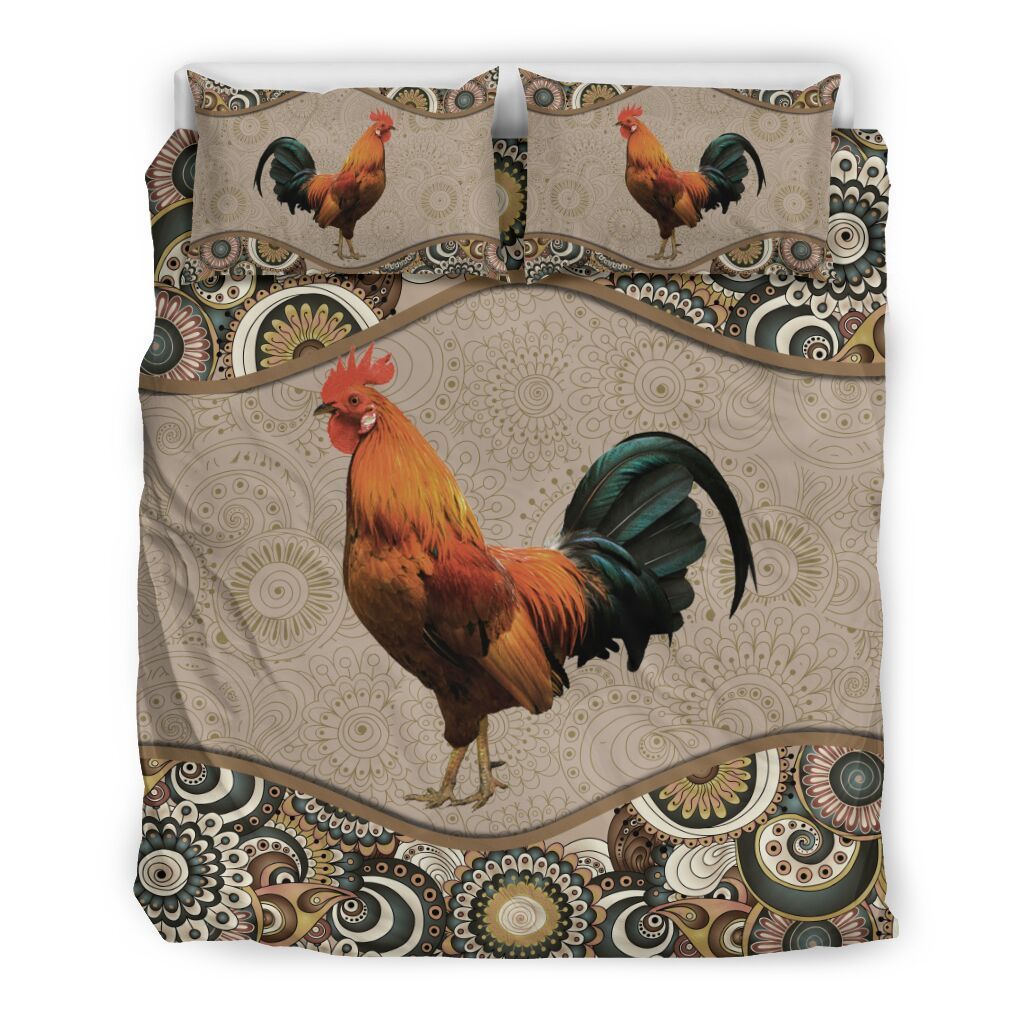 Chicken Mandala Style Bedding Set Cotton Bed Sheets Spread Comforter Duvet Cover Bedding Sets