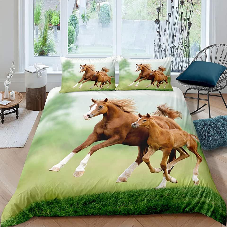 Horses Running Bedding Set Bed Sheets Spread Comforter Duvet Cover Bedding Sets