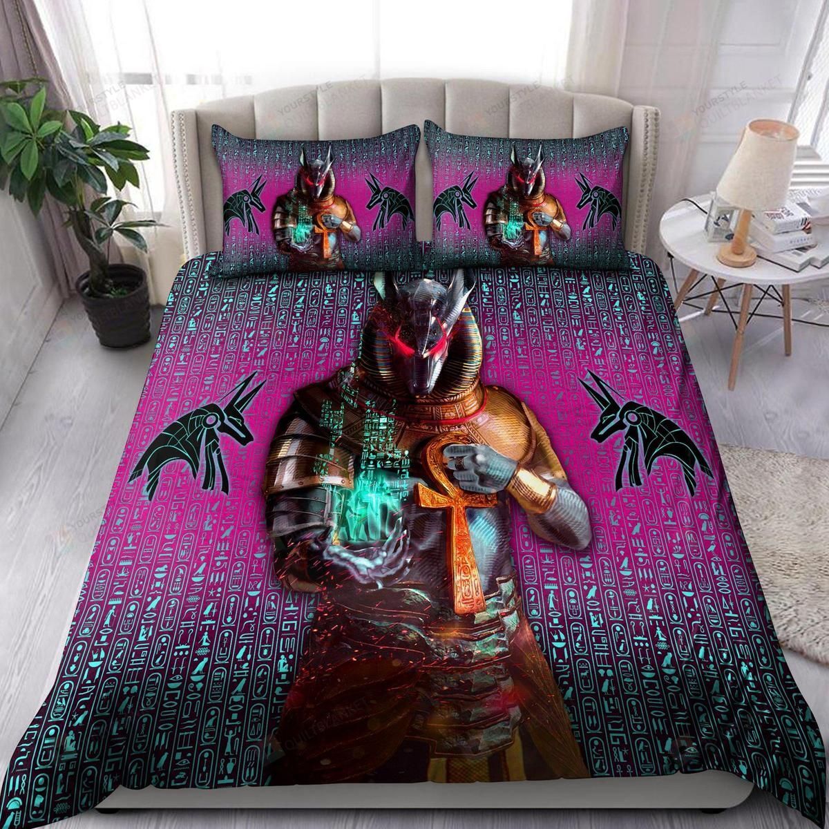 Ancient Egyptian Anubis  Duvet Cover Bedding Set