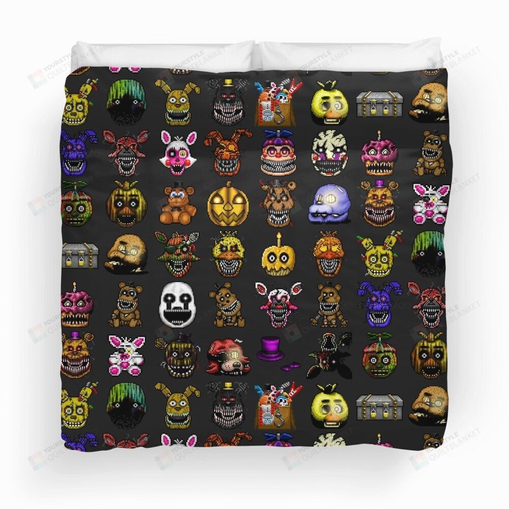 Five Nights At Freddy?s Pixel Art Multiple Characters Bedding Set