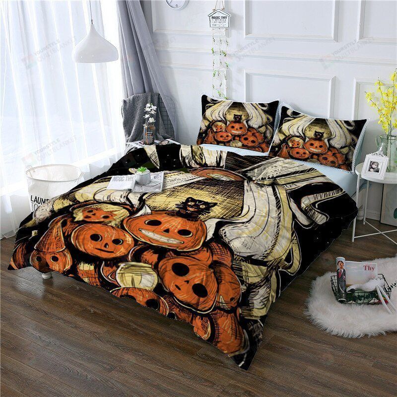 Halloween Cotton Bed Sheets Spread Comforter Duvet Cover Bedding Sets