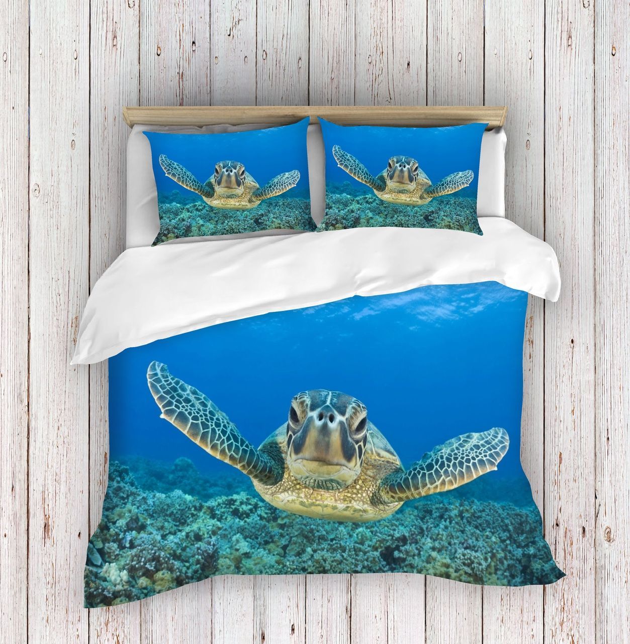 Turtle Swimming Bedding Set Bed Sheets Spread Comforter Duvet Cover Bedding Sets