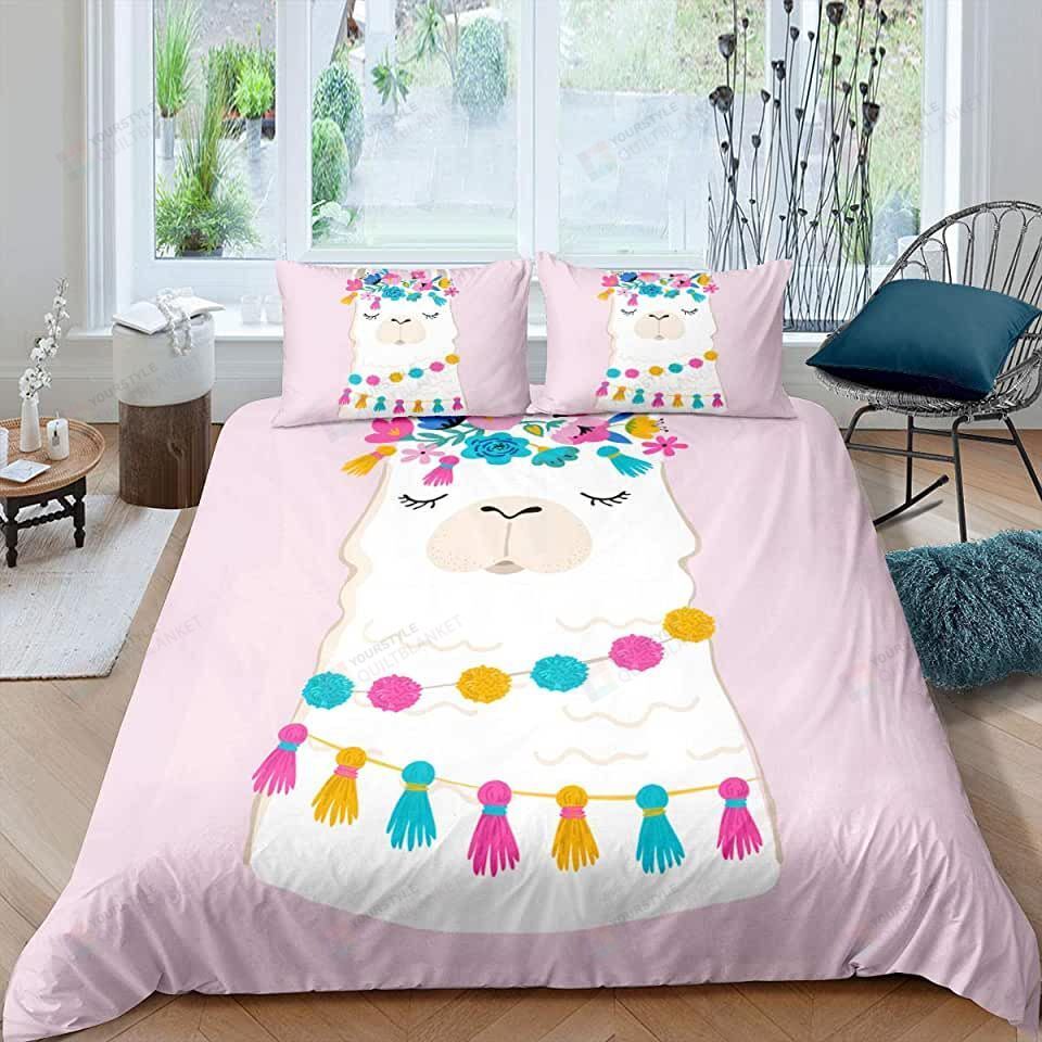 Alpaca Pink Bedding Set Bed Sheets Spread Comforter Duvet Cover Bedding Sets