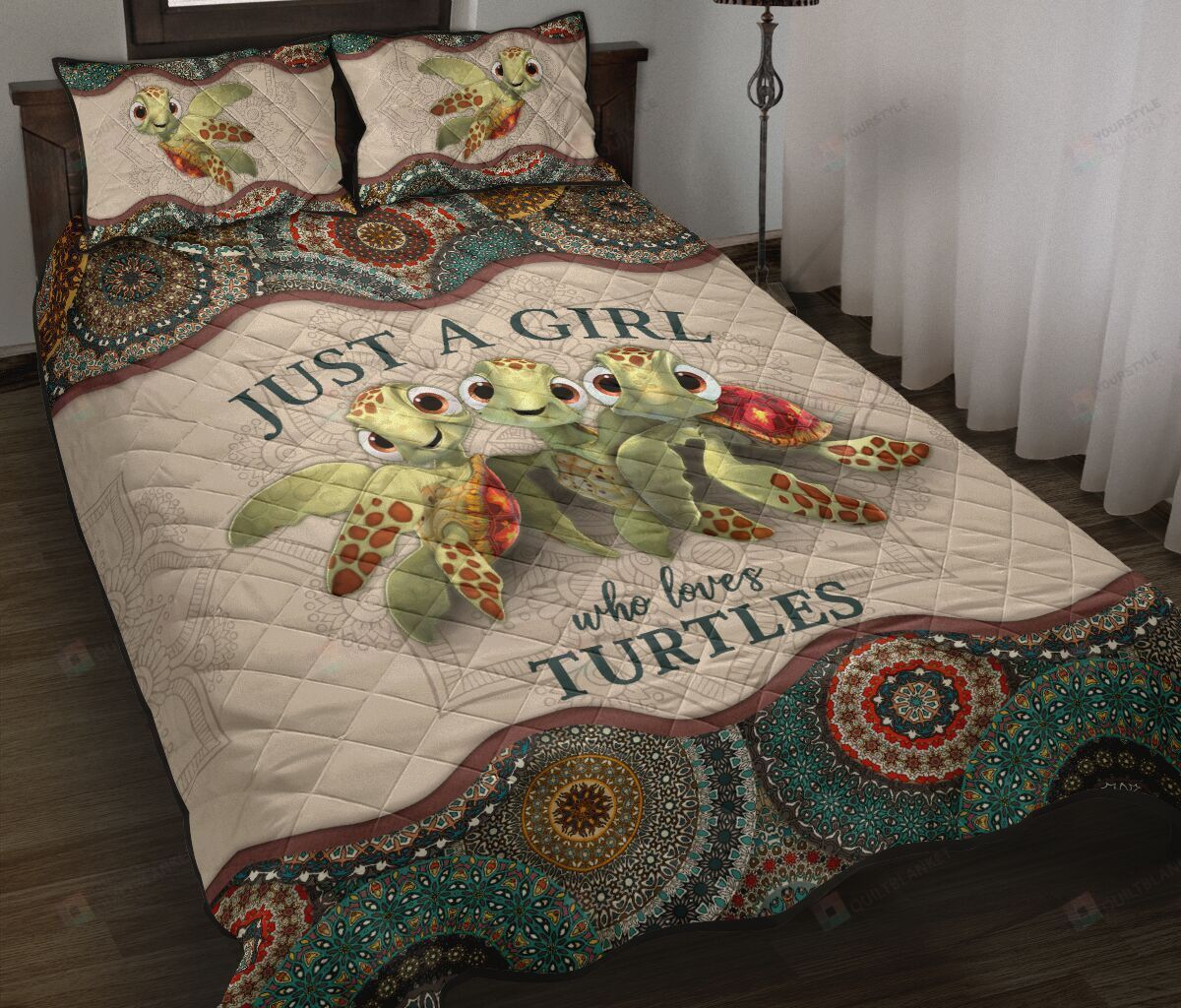 Just A Girl Who Loves Turtles Quilt Bedding Set