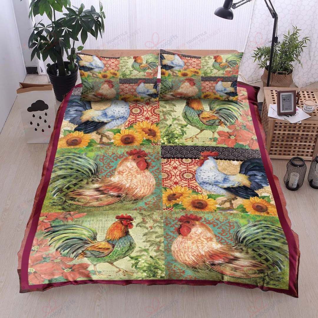 Chicken Bedding Set Bed Sheets Spread Comforter Duvet Cover Bedding Sets