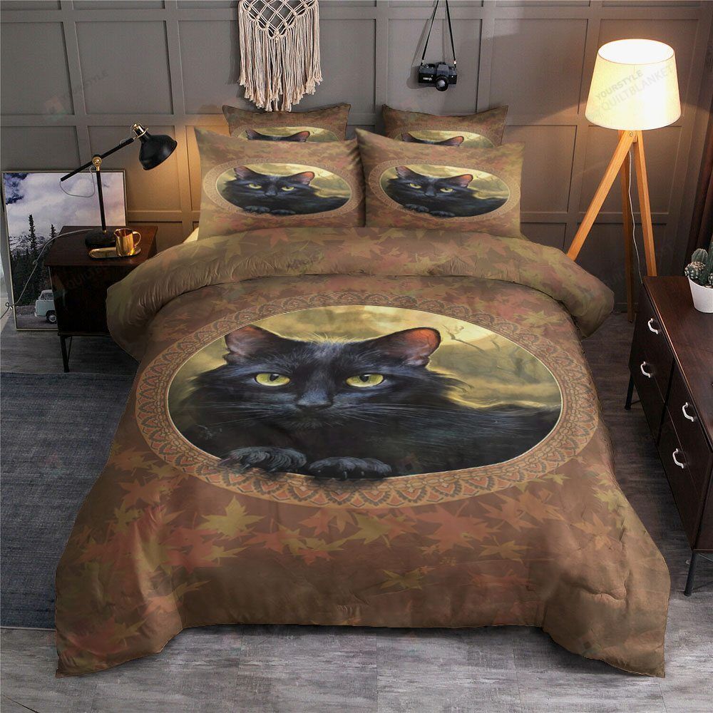 Black Cat Duvet Cover Bedding Set